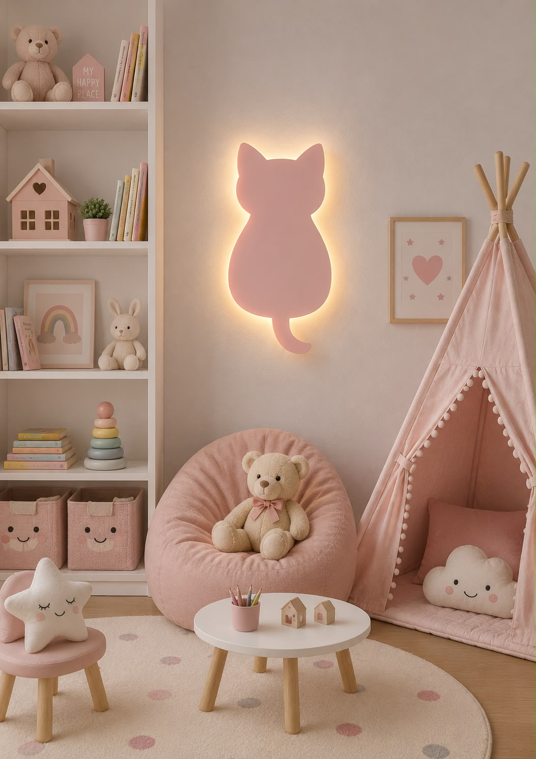 Cute Cat LED Night Lamp For Kids Room