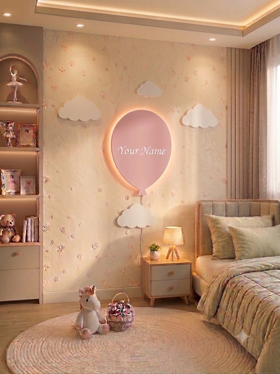HandCrafted Customised Balloon Acrylic LED Wall Lamp For Kids Room
