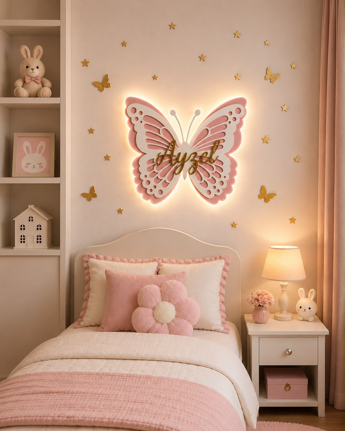 HandCrafted Customised Acrylic Butterfly LED Lamp for Kids Room